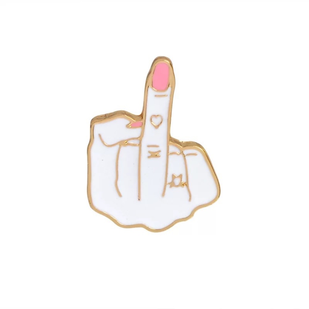 2/$15 ⭐️ Enamel Pin Set - Introvert Middle Finger - Picture 2 of 4